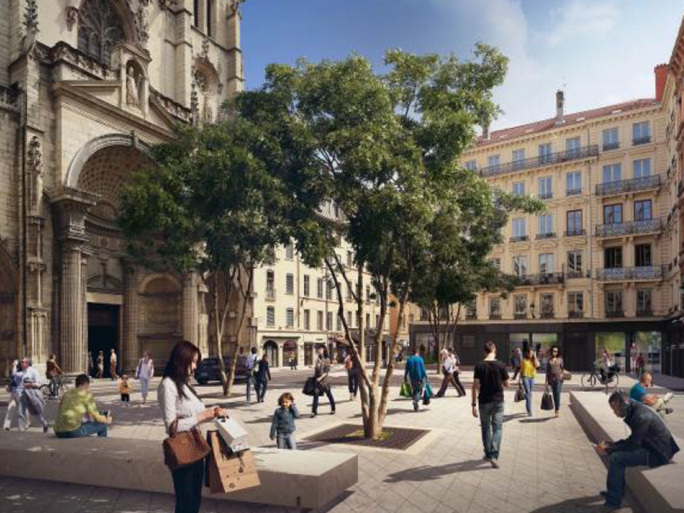 Début des travaux sur la place Saint-Nizier à Lyon