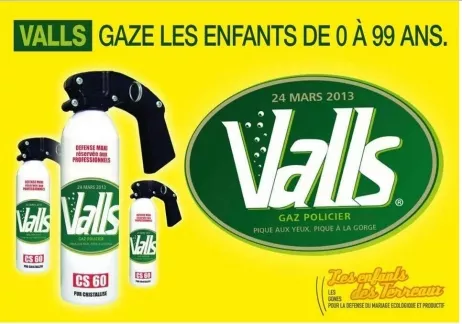 Un collectif anti-mariage pour tous de Lyon détourne le logo des eaux de Vals