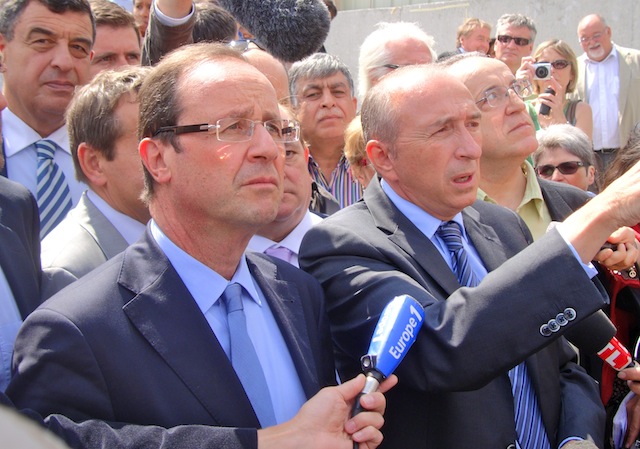 François Hollande et Gérard Collomb jeudi matin à Lyon © Lyon Mag
