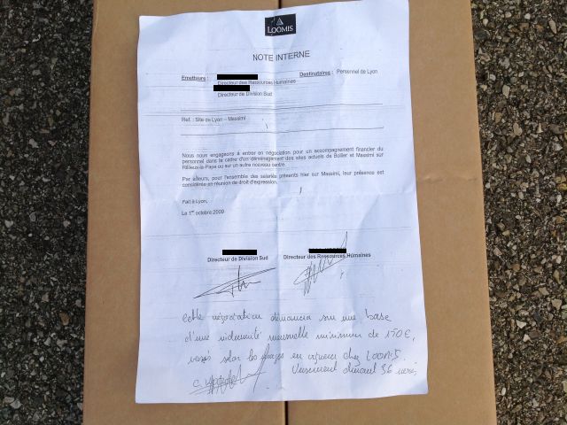 L'accord signé par Loomis dont les grévistes demandent l'application - LyonMag