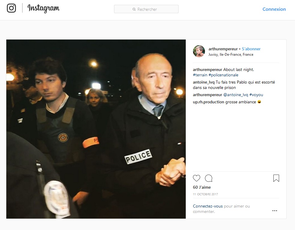 Arthur Empereur aux côtés de Gérard Collomb - Capture d'écran Instagram