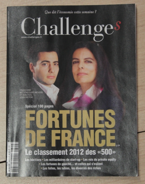 La une du magazine Challenges sur les 500 fortunes de France - Photo Lyonmag.com