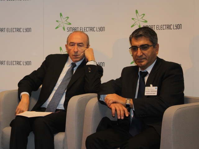 Gérard Collomb et Christian Missirian (Président du Consortium Smart Electric Lyon) - LyonMag.com