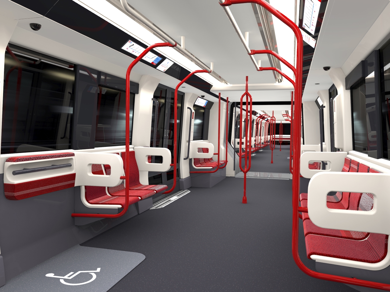 Intérieur d'une nouvelle rame du métro lyonnais - DR