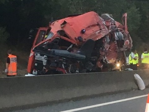 Le camion accidenté - DR